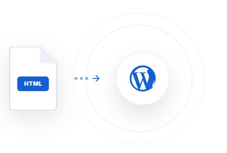 Illustration of converting an HTML file into a WordPress theme