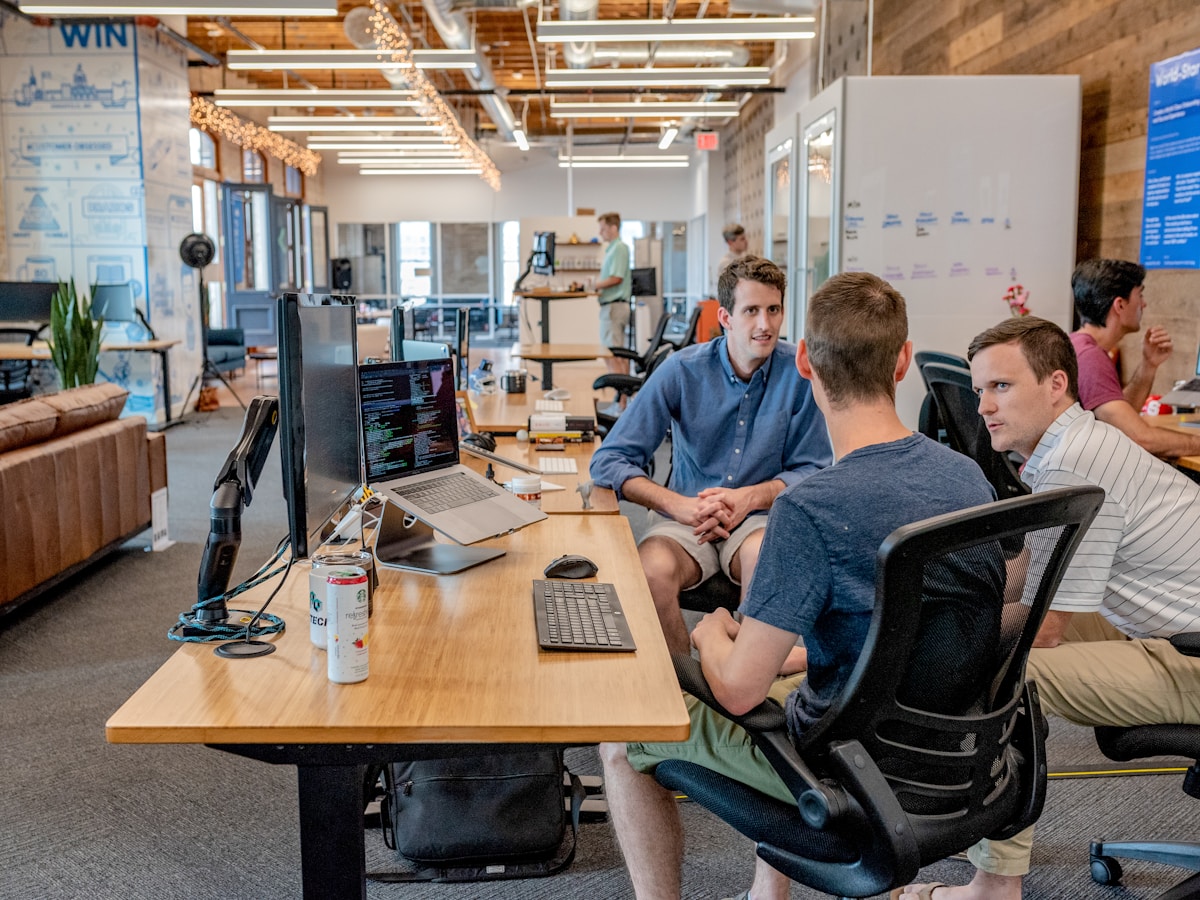 Business team reviewing growth analytics on a dashboard
